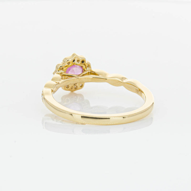18ct Yellow Gold Pink Sapphire & Diamond Paramount Ring-Ring-Walker & Hall
