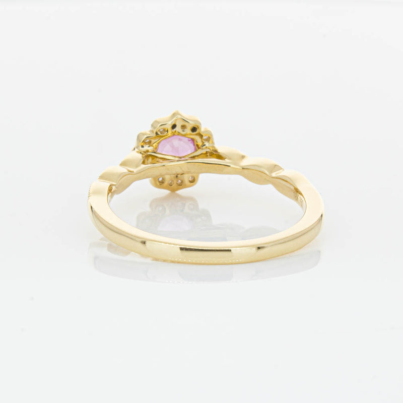 18ct Yellow Gold Pink Sapphire & Diamond Paramount Ring-Ring-Walker & Hall