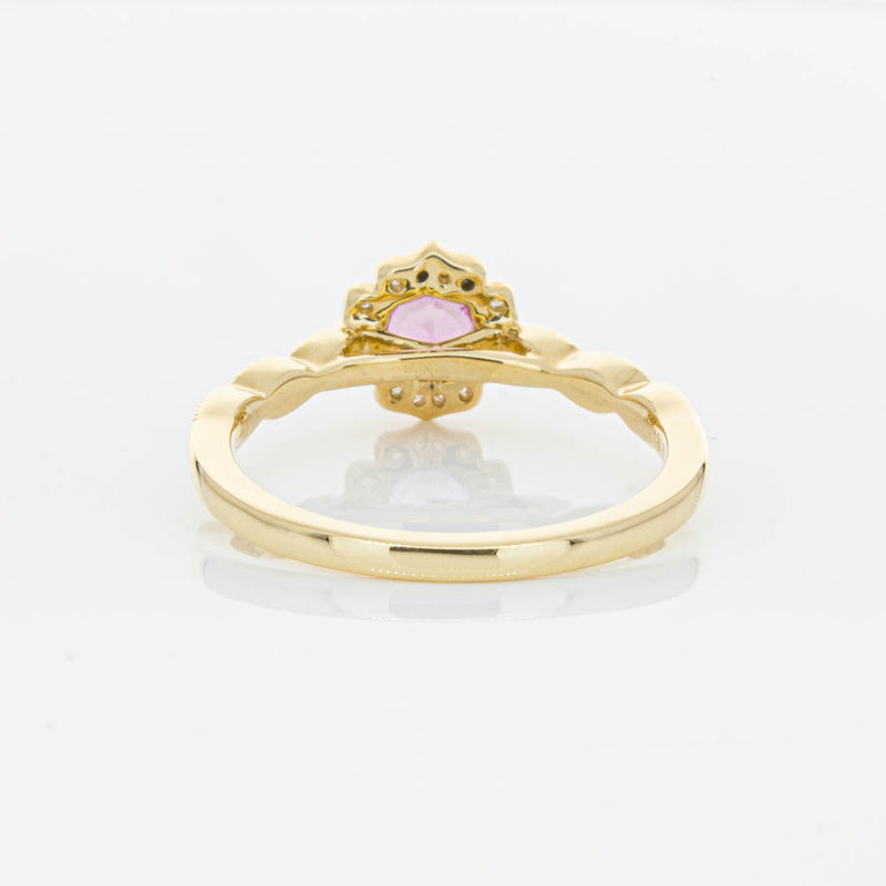 18ct Yellow Gold Pink Sapphire & Diamond Paramount Ring-Ring-Walker & Hall