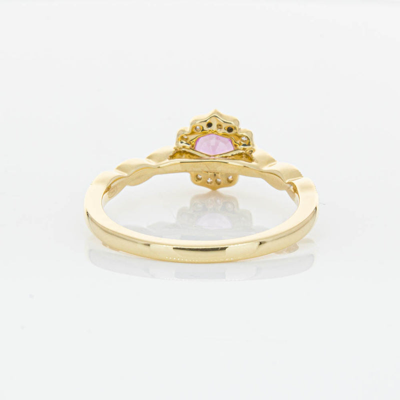 18ct Yellow Gold Pink Sapphire & Diamond Paramount Ring-Ring-Walker & Hall