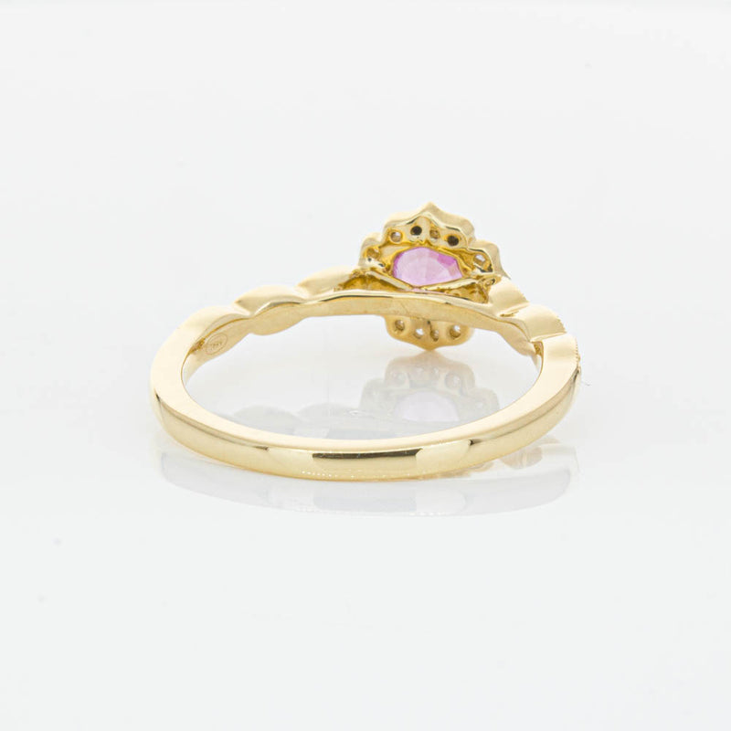18ct Yellow Gold Pink Sapphire & Diamond Paramount Ring-Ring-Walker & Hall