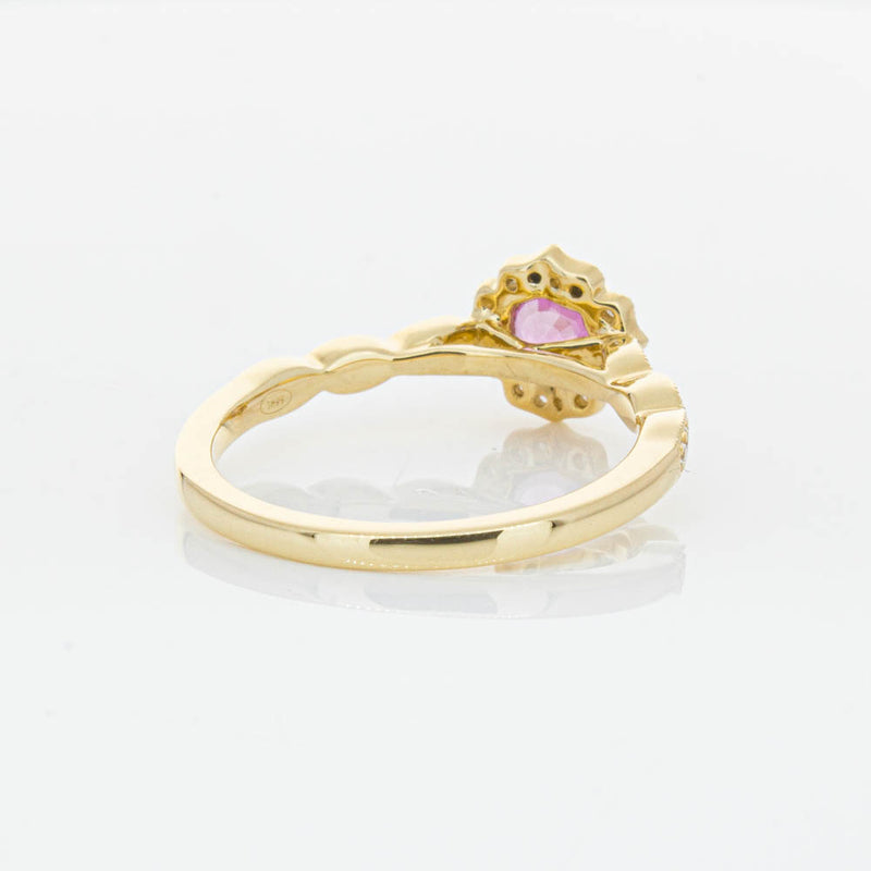 18ct Yellow Gold Pink Sapphire & Diamond Paramount Ring-Ring-Walker & Hall