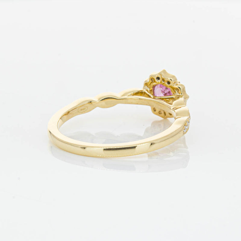 18ct Yellow Gold Pink Sapphire & Diamond Paramount Ring-Ring-Walker & Hall