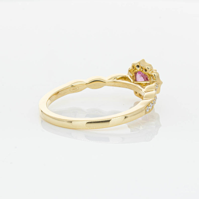18ct Yellow Gold Pink Sapphire & Diamond Paramount Ring-Ring-Walker & Hall