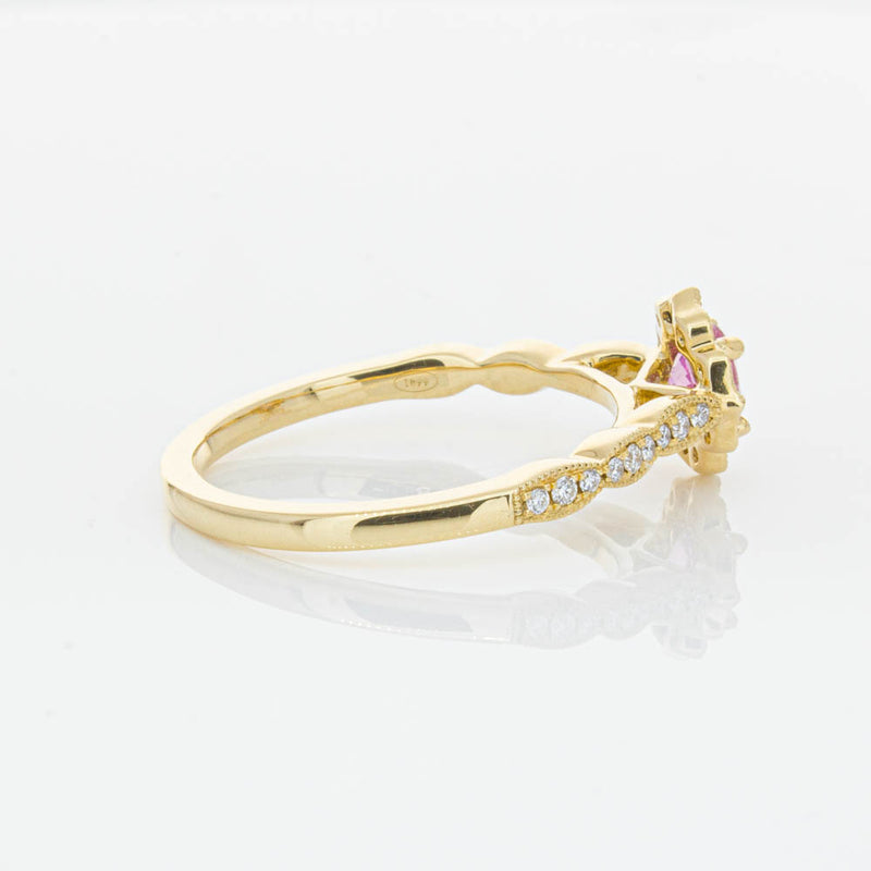 18ct Yellow Gold Pink Sapphire & Diamond Paramount Ring-Ring-Walker & Hall