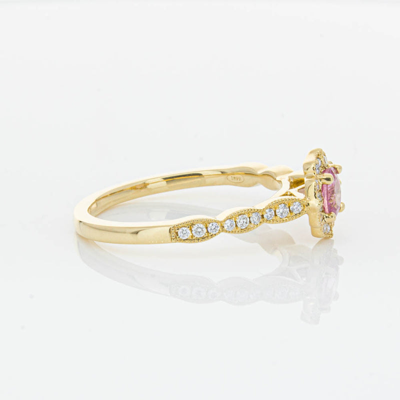 18ct Yellow Gold Pink Sapphire & Diamond Paramount Ring-Ring-Walker & Hall