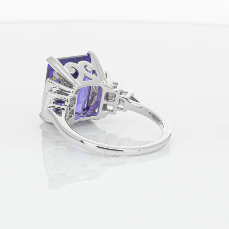 18ct White Gold Tanzanite & Diamond Maya Ring-Ring-Walker & Hall