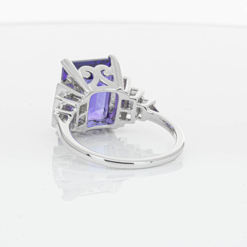 18ct White Gold Tanzanite & Diamond Maya Ring-Ring-Walker & Hall