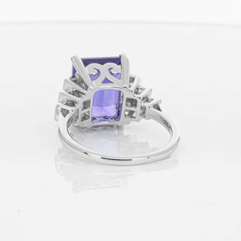 18ct White Gold Tanzanite & Diamond Maya Ring-Ring-Walker & Hall