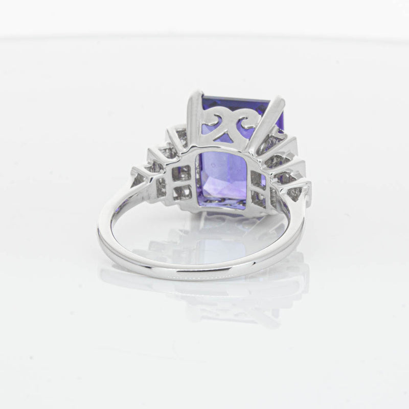 18ct White Gold Tanzanite & Diamond Maya Ring-Ring-Walker & Hall
