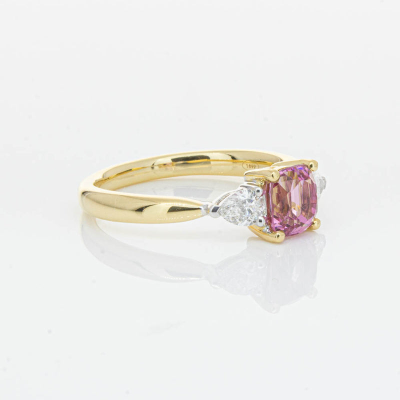 18ct Yellow Gold 1.33ct Pink Spinel & Diamond Ayla Ring-Ring-Walker & Hall