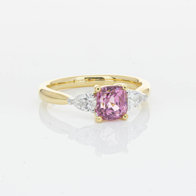 18ct Yellow Gold 1.33ct Pink Spinel & Diamond Ayla Ring-Ring-Walker & Hall
