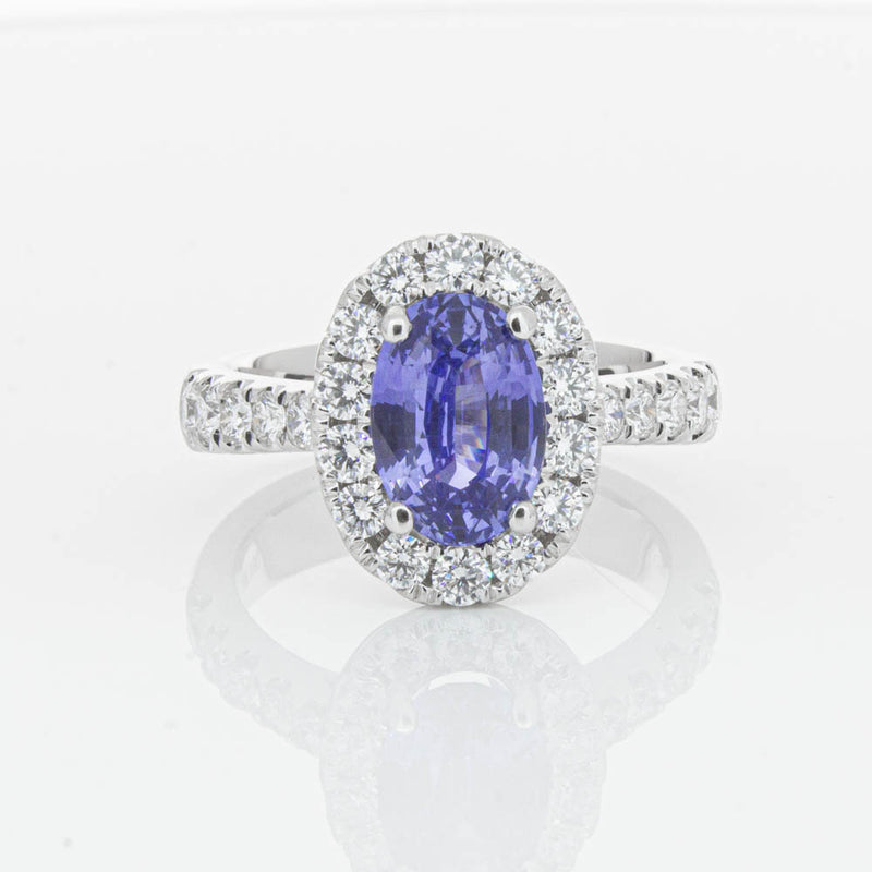 18ct White Gold Sapphire & Diamond Ring-Ring-Walker & Hall