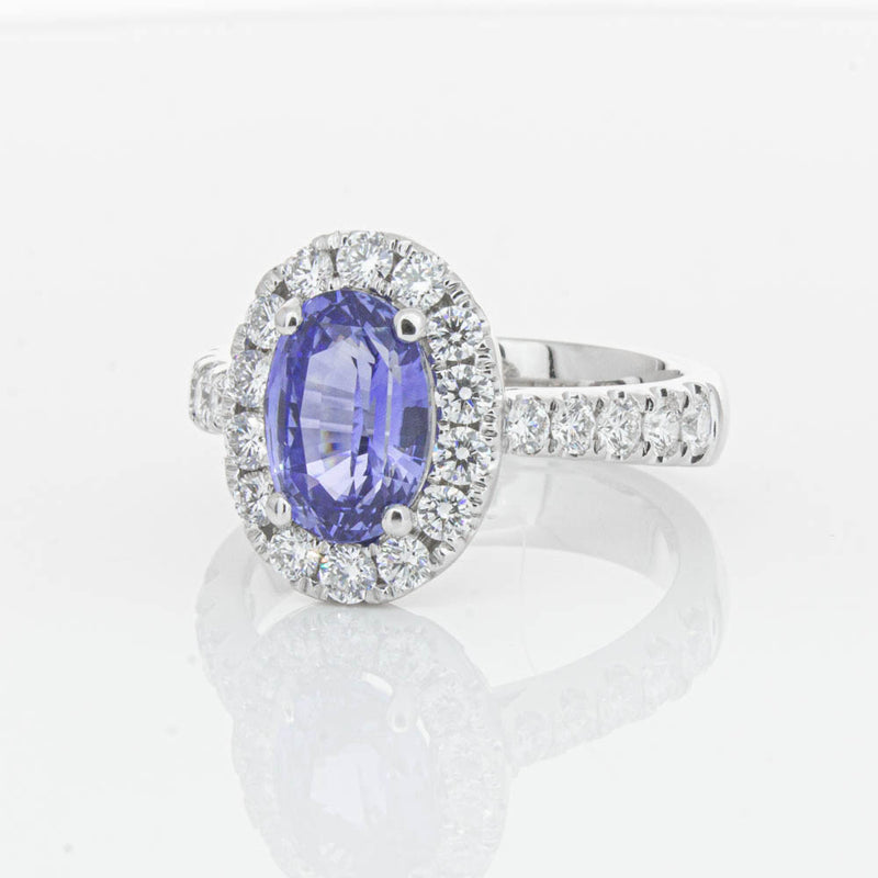 18ct White Gold Sapphire & Diamond Ring-Ring-Walker & Hall