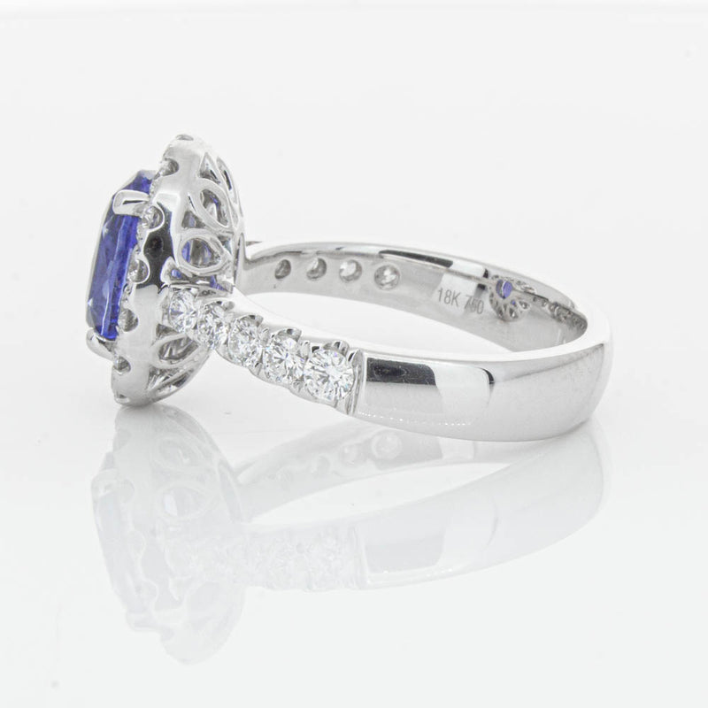 18ct White Gold Sapphire & Diamond Ring-Ring-Walker & Hall