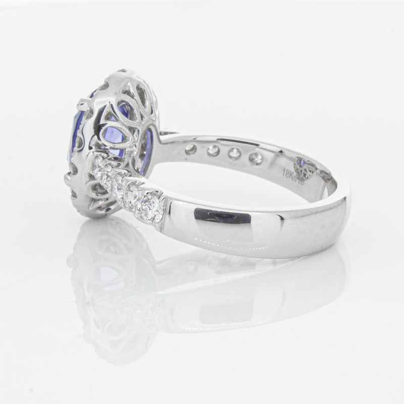18ct White Gold Sapphire & Diamond Ring-Ring-Walker & Hall