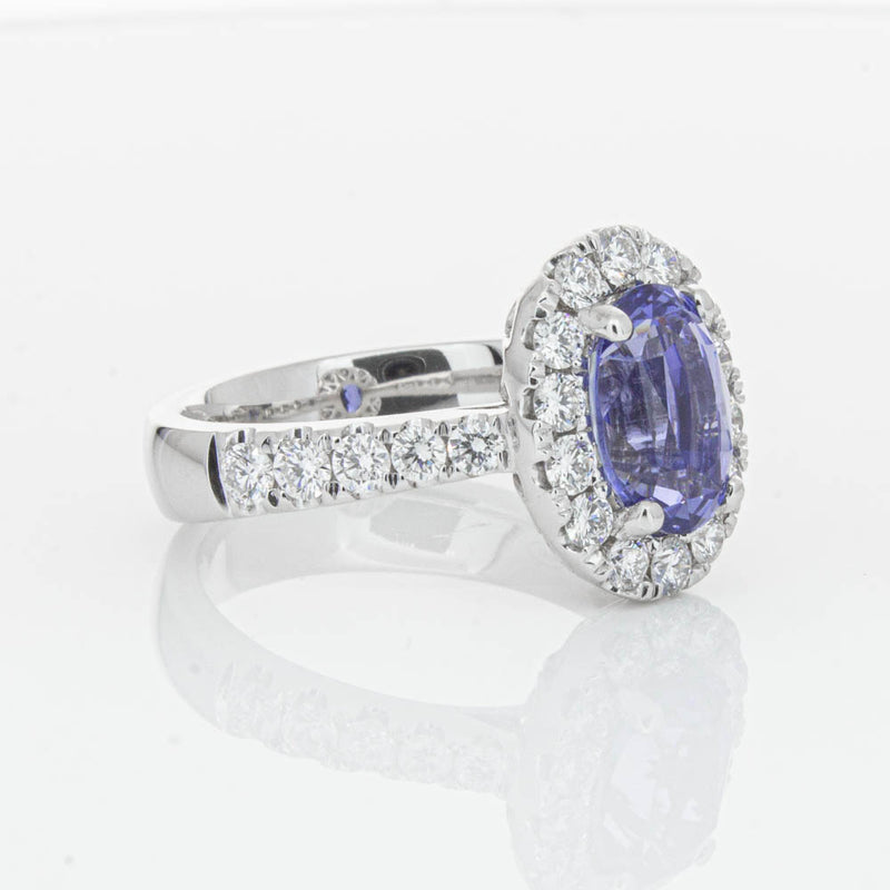 18ct White Gold Sapphire & Diamond Ring-Ring-Walker & Hall