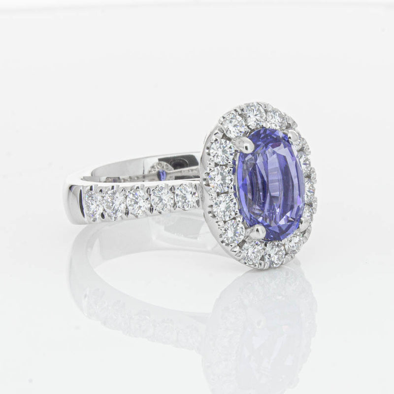 18ct White Gold Sapphire & Diamond Ring-Ring-Walker & Hall