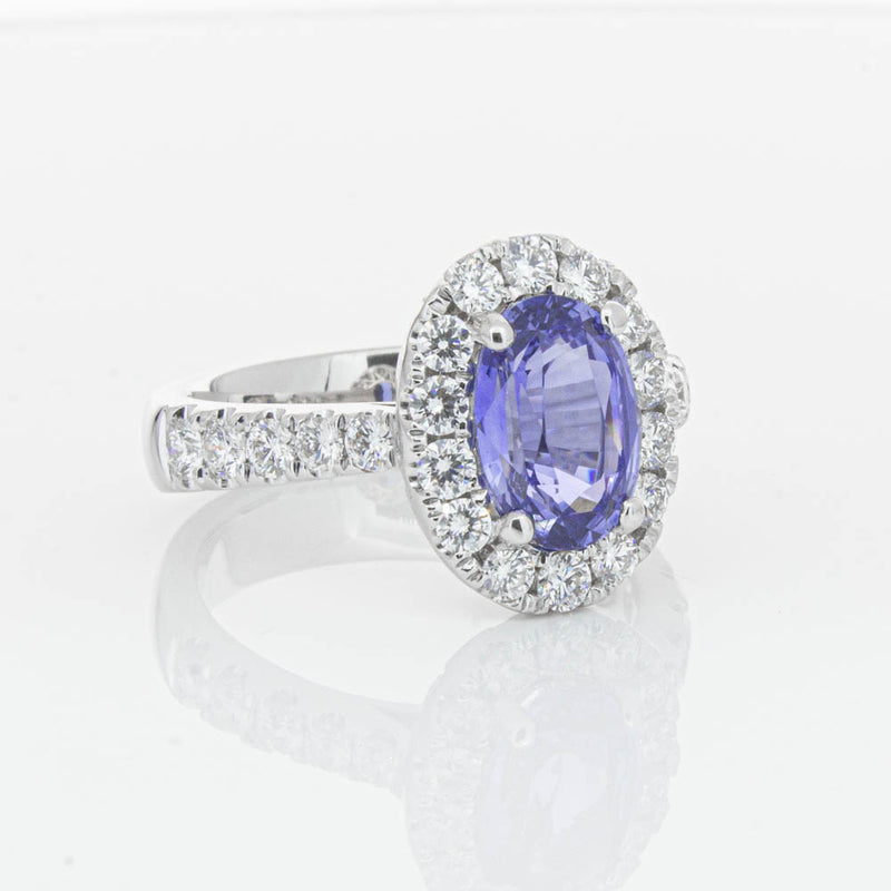 18ct White Gold Sapphire & Diamond Ring-Ring-Walker & Hall