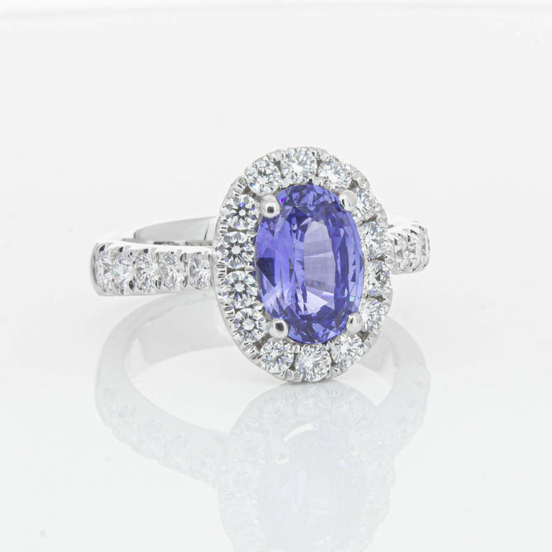 18ct White Gold Sapphire & Diamond Ring-Ring-Walker & Hall