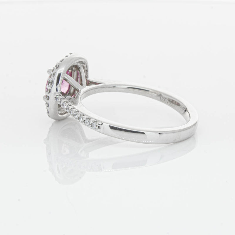 18ct White Gold Pink Sapphire & Diamond Rosa Ring-Ring-Walker & Hall