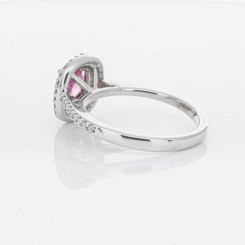 18ct White Gold Pink Sapphire & Diamond Rosa Ring-Ring-Walker & Hall