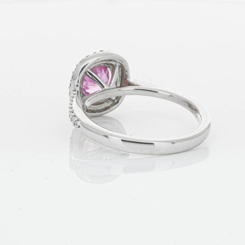 18ct White Gold Pink Sapphire & Diamond Rosa Ring-Ring-Walker & Hall