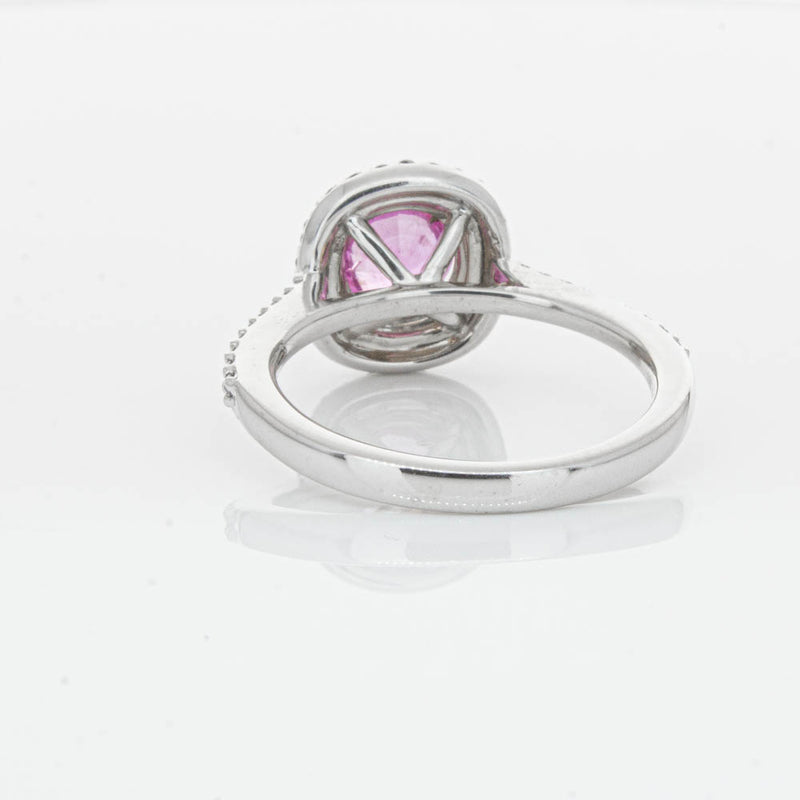 18ct White Gold Pink Sapphire & Diamond Rosa Ring-Ring-Walker & Hall
