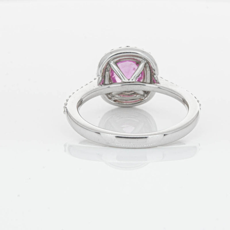 18ct White Gold Pink Sapphire & Diamond Rosa Ring-Ring-Walker & Hall