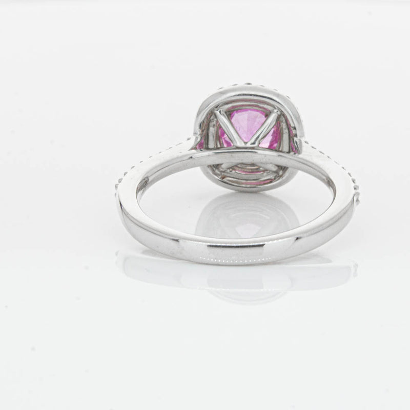 18ct White Gold Pink Sapphire & Diamond Rosa Ring-Ring-Walker & Hall