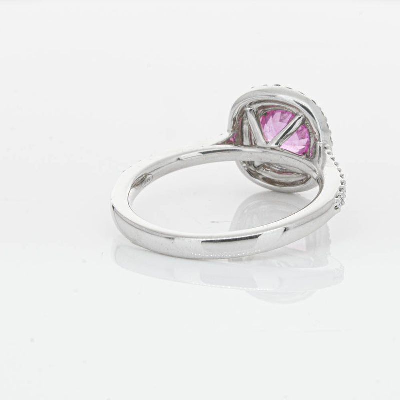 18ct White Gold Pink Sapphire & Diamond Rosa Ring-Ring-Walker & Hall
