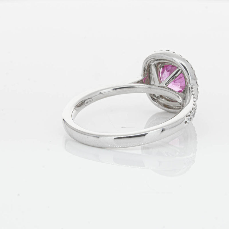 18ct White Gold Pink Sapphire & Diamond Rosa Ring-Ring-Walker & Hall