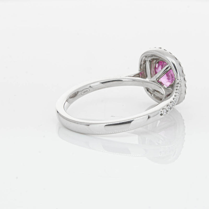 18ct White Gold Pink Sapphire & Diamond Rosa Ring-Ring-Walker & Hall
