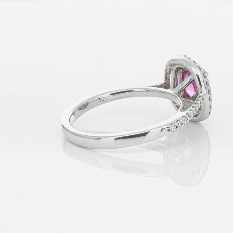 18ct White Gold Pink Sapphire & Diamond Rosa Ring-Ring-Walker & Hall