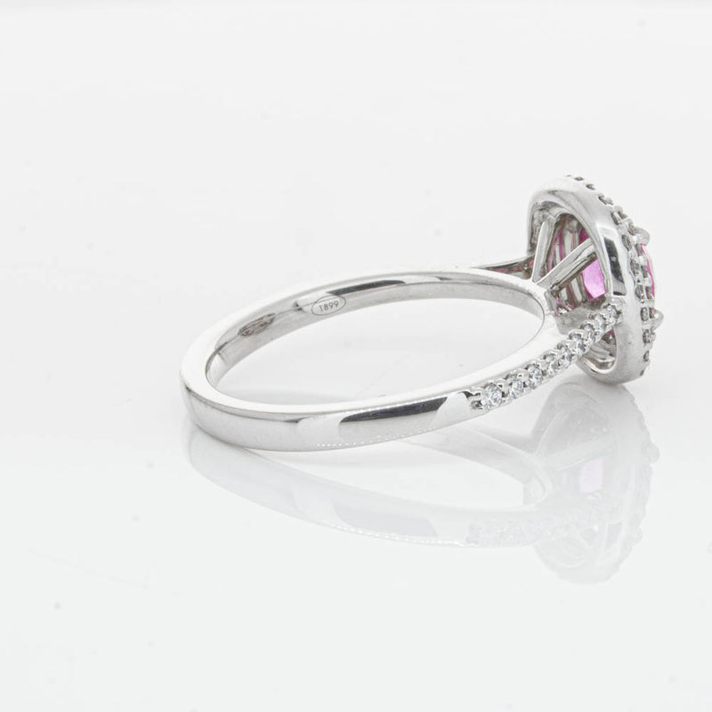 18ct White Gold Pink Sapphire & Diamond Rosa Ring-Ring-Walker & Hall