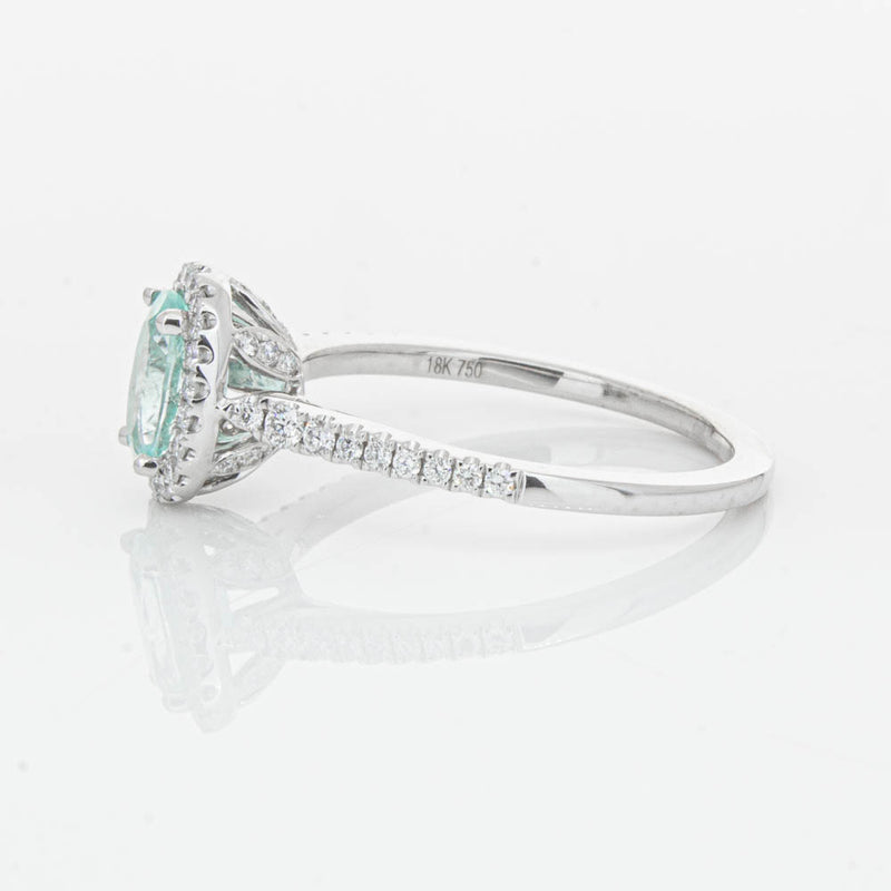18ct White Gold Paraiba Tourmaline & Diamond Mini Sierra Ring-Ring-Walker & Hall