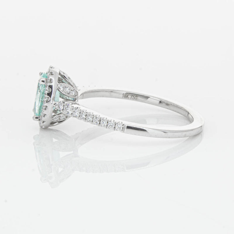 18ct White Gold Paraiba Tourmaline & Diamond Mini Sierra Ring-Ring-Walker & Hall