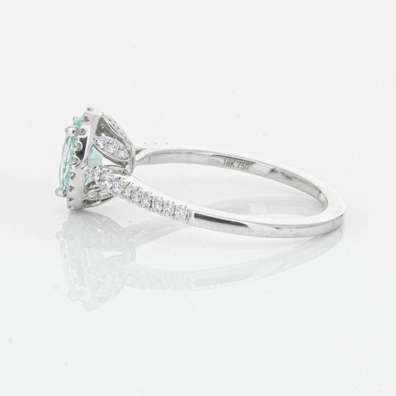 18ct White Gold Paraiba Tourmaline & Diamond Mini Sierra Ring-Ring-Walker & Hall