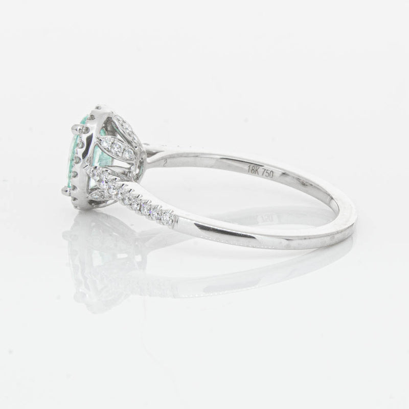 18ct White Gold Paraiba Tourmaline & Diamond Mini Sierra Ring-Ring-Walker & Hall