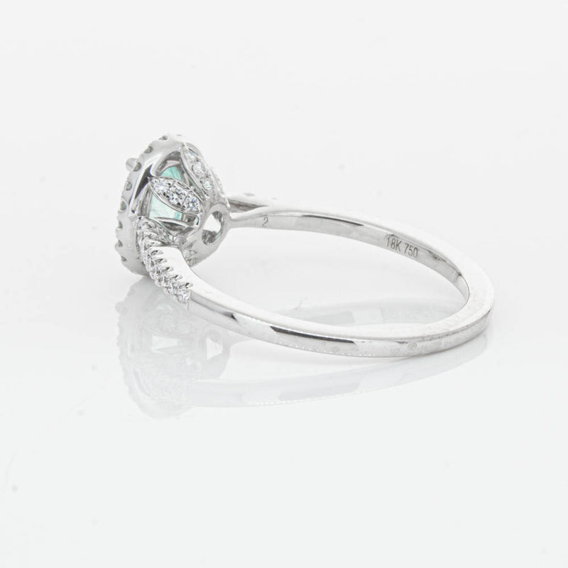 18ct White Gold Paraiba Tourmaline & Diamond Mini Sierra Ring-Ring-Walker & Hall