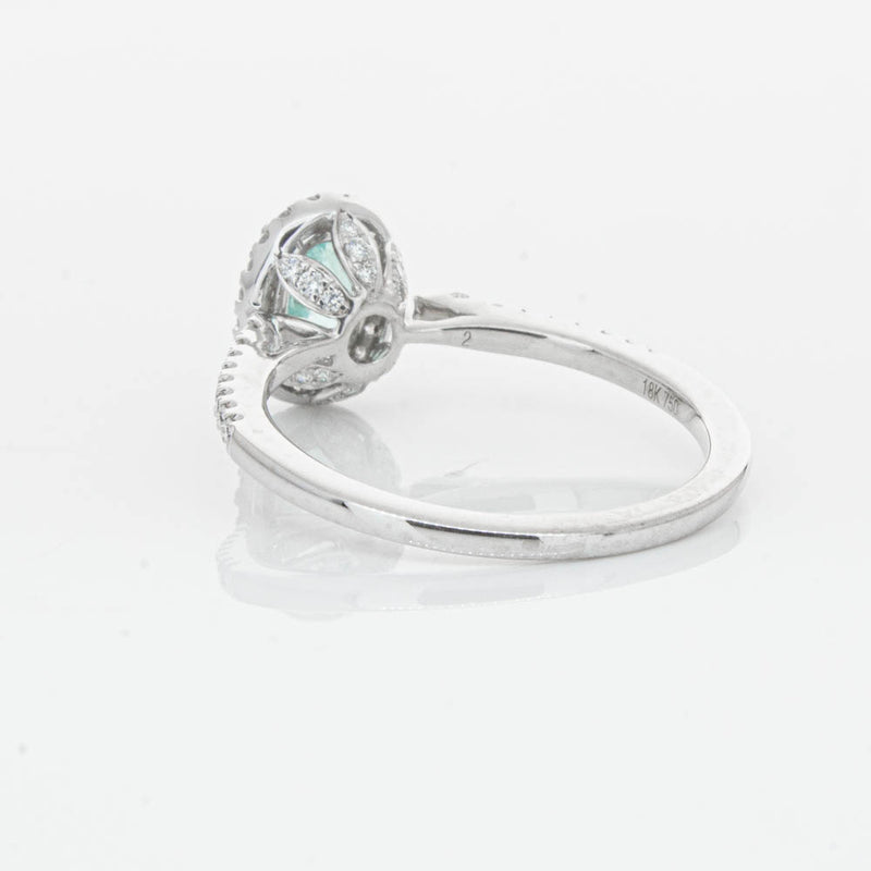 18ct White Gold Paraiba Tourmaline & Diamond Mini Sierra Ring-Ring-Walker & Hall