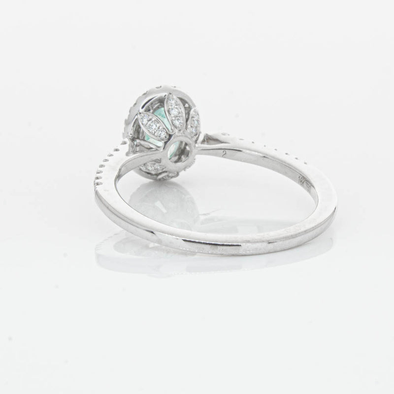 18ct White Gold Paraiba Tourmaline & Diamond Mini Sierra Ring-Ring-Walker & Hall