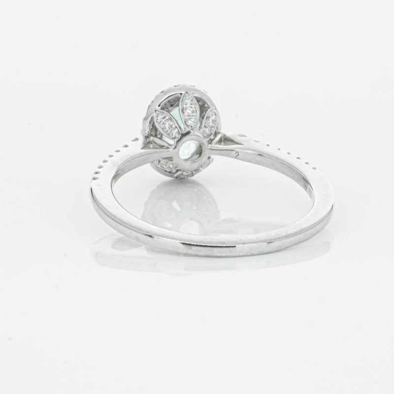 18ct White Gold Paraiba Tourmaline & Diamond Mini Sierra Ring-Ring-Walker & Hall