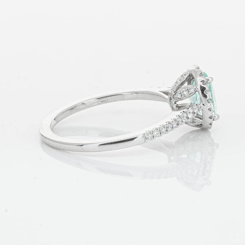 18ct White Gold Paraiba Tourmaline & Diamond Mini Sierra Ring-Ring-Walker & Hall