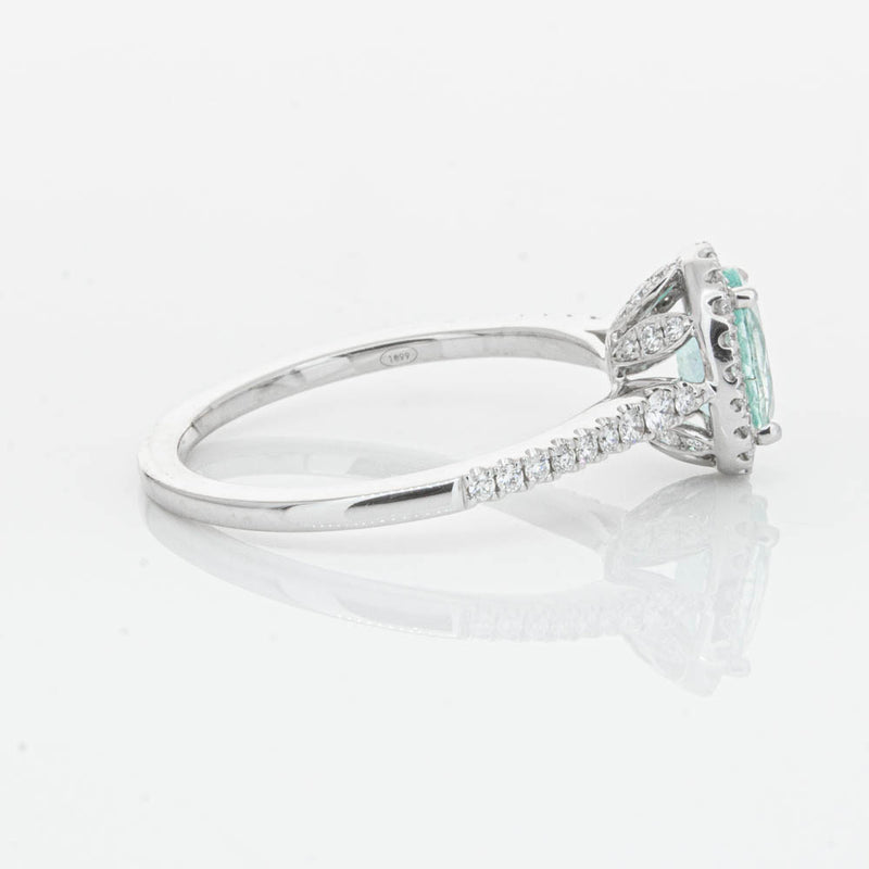 18ct White Gold Paraiba Tourmaline & Diamond Mini Sierra Ring-Ring-Walker & Hall
