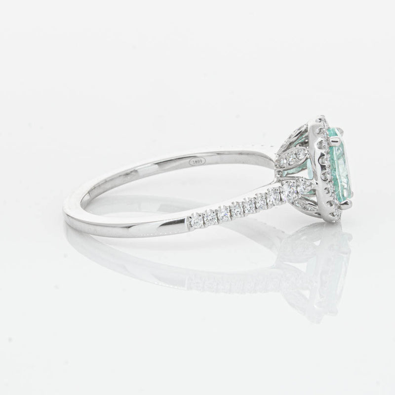 18ct White Gold Paraiba Tourmaline & Diamond Mini Sierra Ring-Ring-Walker & Hall