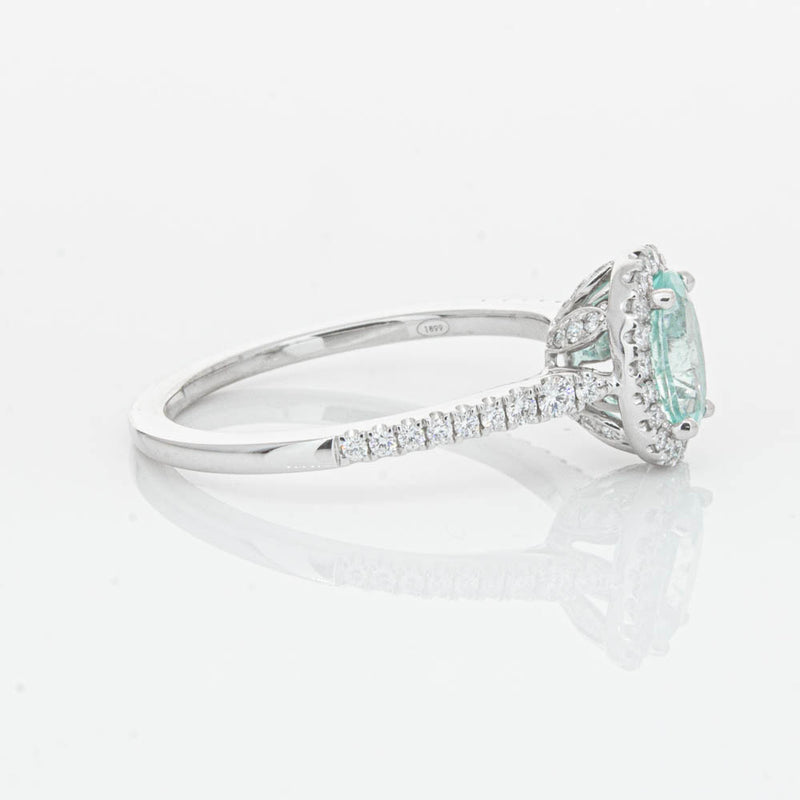 18ct White Gold Paraiba Tourmaline & Diamond Mini Sierra Ring-Ring-Walker & Hall