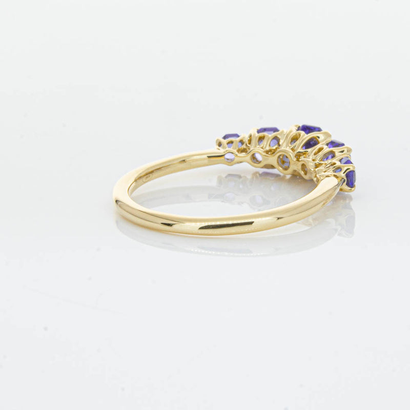 18ct Yellow Gold Five Stone Tanzanite Octavia Ring-Ring-Walker & Hall
