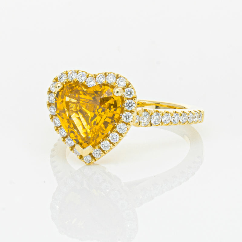 18ct Yellow Gold 2.53ct Golden Sapphire & Diamond Sierra Ring-Ring-Walker & Hall