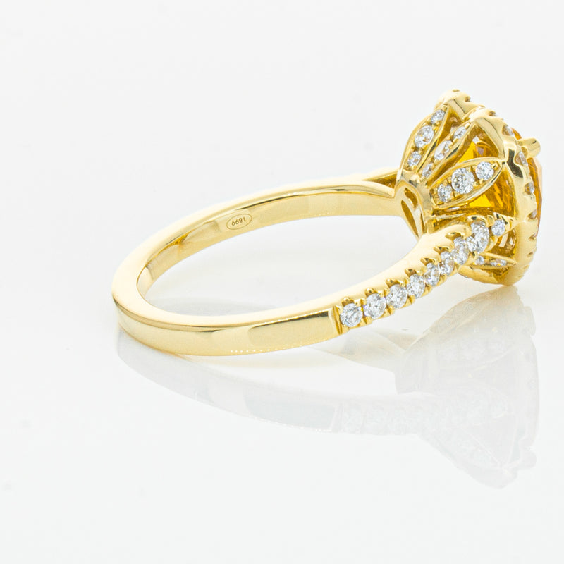 18ct Yellow Gold 2.53ct Golden Sapphire & Diamond Sierra Ring-Ring-Walker & Hall